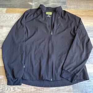 AVE Women's Small Black Scrub Jacket Full Zip Stretch Medical Nurse Pockets